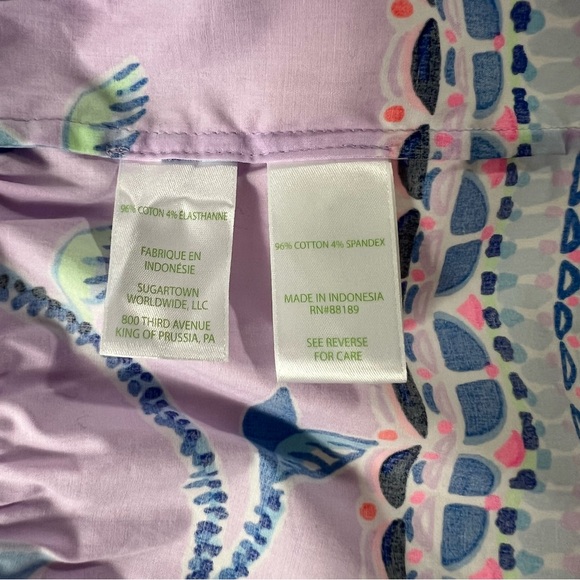 Lilly Pulitzer Kenna Stretch Top Purple Iris Slathouse Jungle Engineered M NWT
